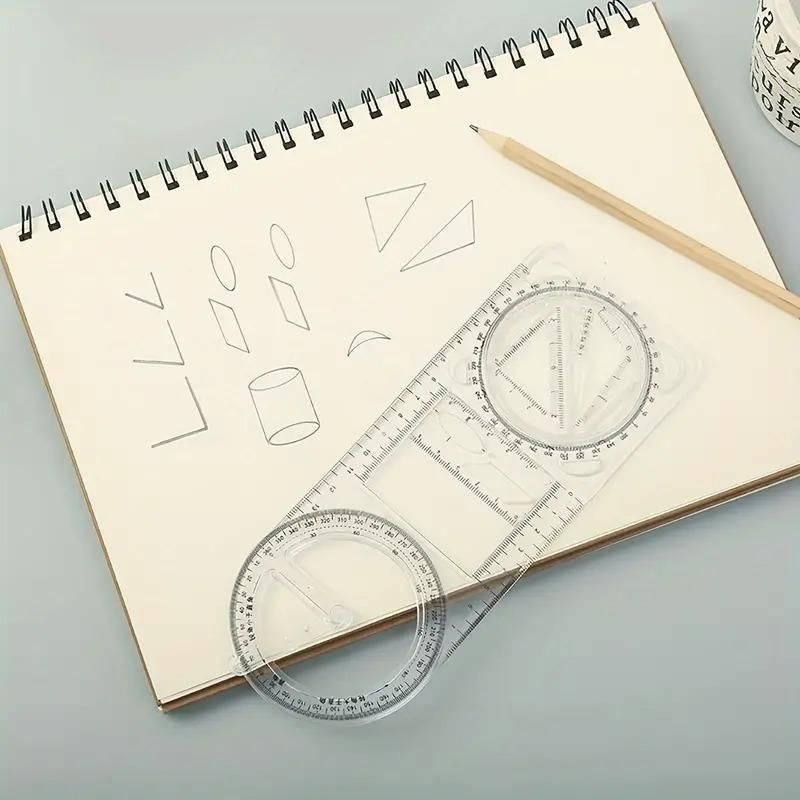 All-in-One Geometry & Angle Ruler | Perfect for School, Drawing & Office Projects