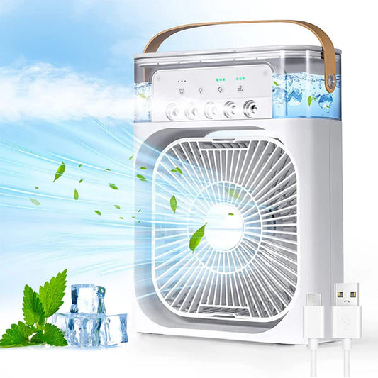 Portable Air Cooler Fan with 7-Color LED | Personal Mini AC for Home & Office