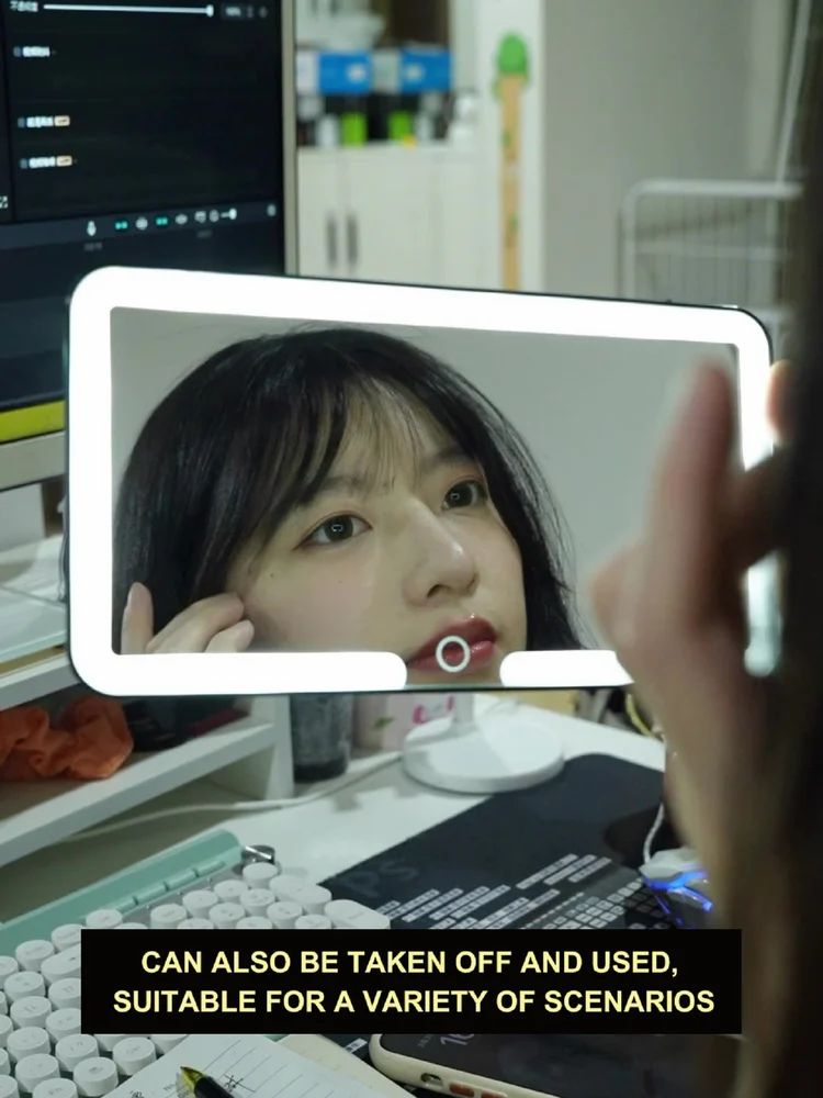 Rechargeable Car Visor Vanity Mirror with LED Lights – Touch Control