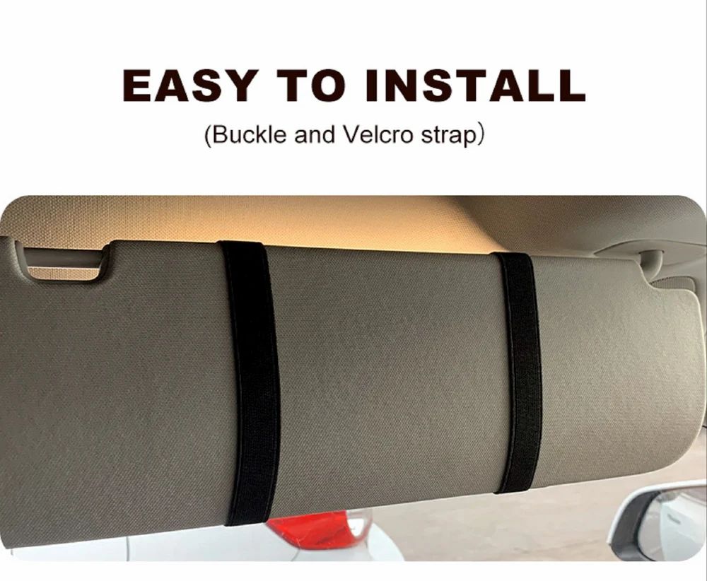 Rechargeable Car Visor Vanity Mirror with LED Lights – Touch Control