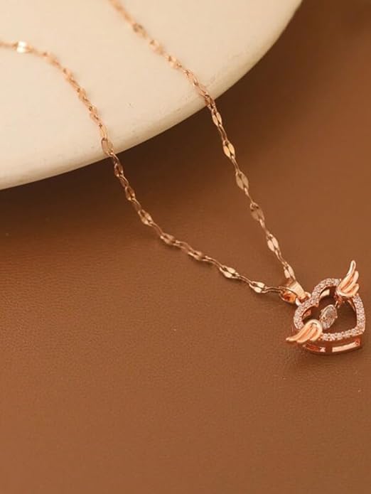 Heart With Wings Pendant Necklace for Women – Stylish & Symbolic Jewelry Gift