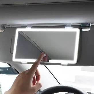 Rechargeable Car Visor Vanity Mirror with LED Lights – Touch Control