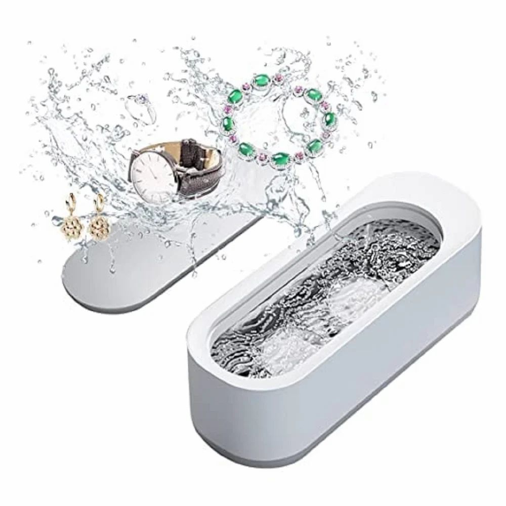 Mini Ultrasonic Jewelry Cleaner – Portable Sonic Cleaning Machine for Rings, Glasses & Coins