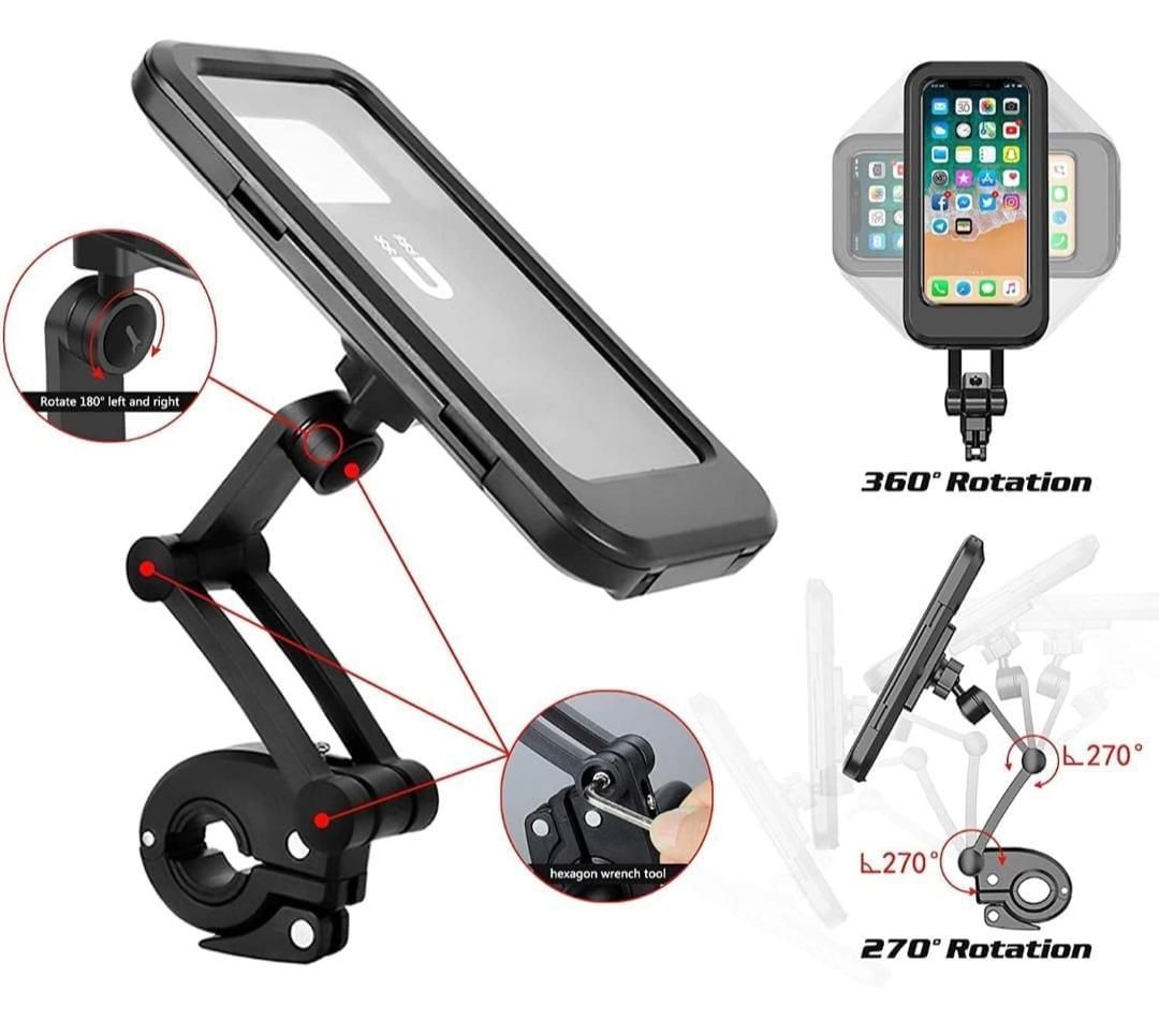 Waterproof Mobile Phone Holder for Bike & Cycle – Touch-Friendly Pouch & 360° Rotation