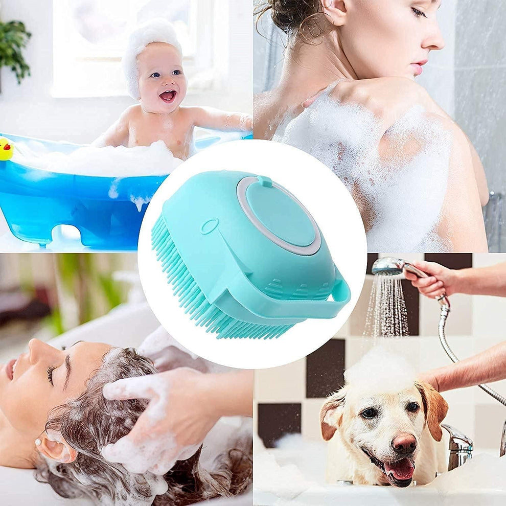 Silicone Refillable Shower Brush with Soap Dispenser – 2-in-1 Body Scrubber for Bathing & Massage