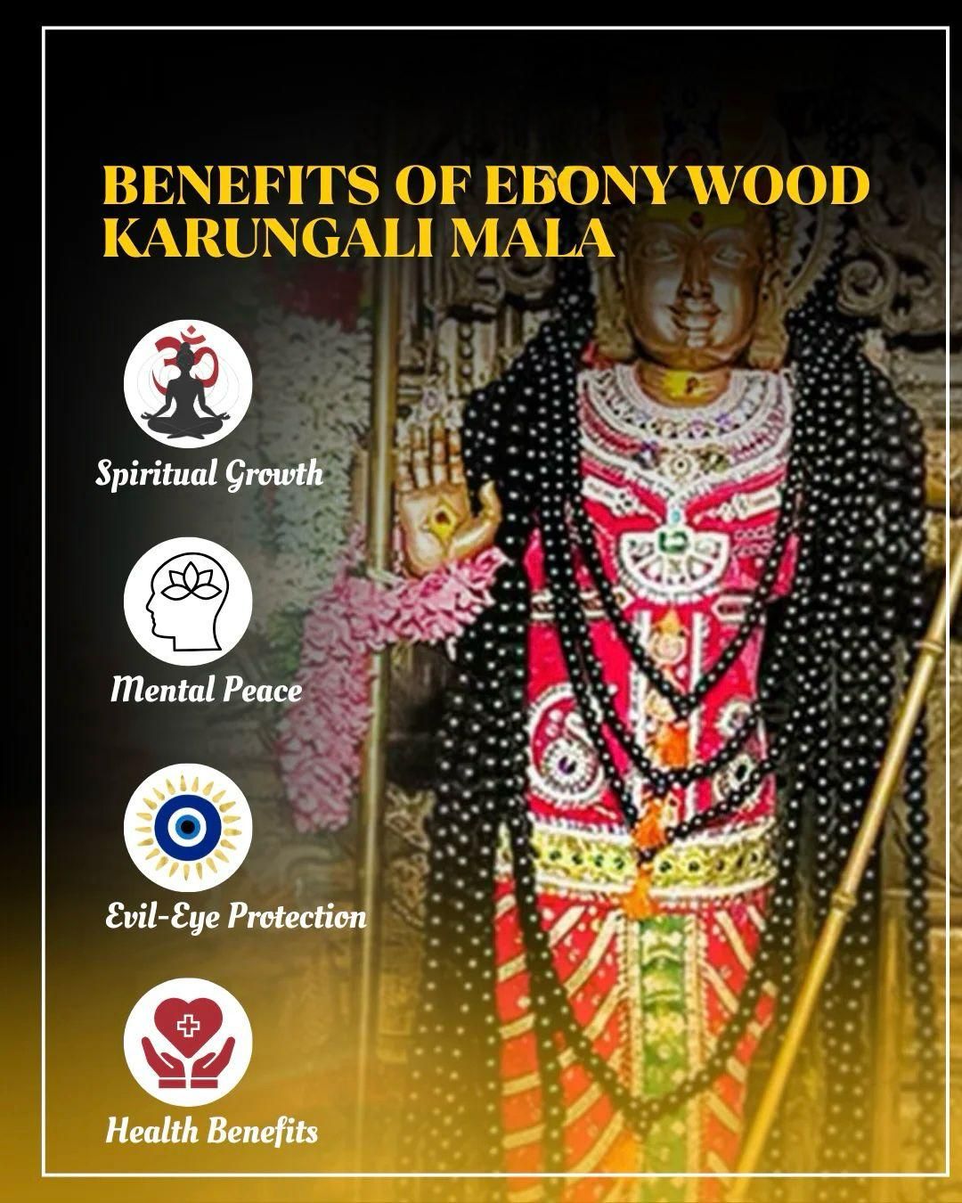 Original Karungali Mala – 108 Ebony Wood Prayer Beads for Meditation & Protection