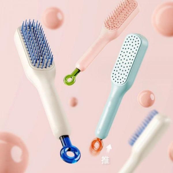 Self-Cleaning Hair Comb – One-Pull Clean Anti-Static Massage Detangler