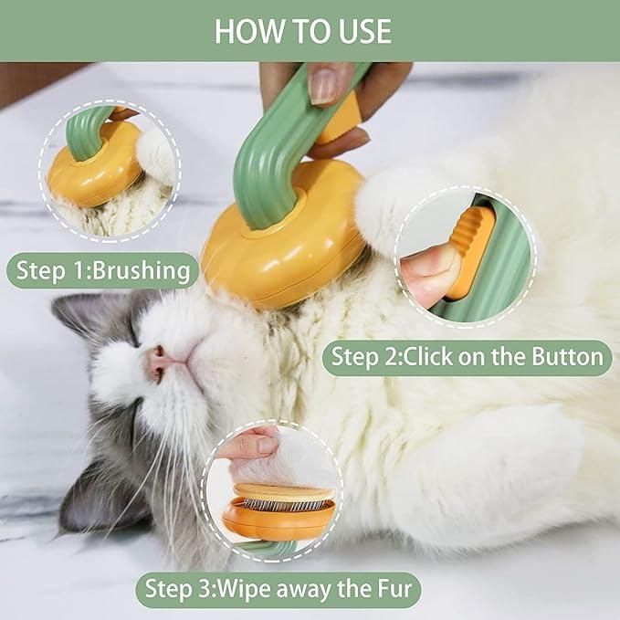 Self-Cleaning Pet Brush for Dogs & Cats – Gentle Deshedding Grooming Comb