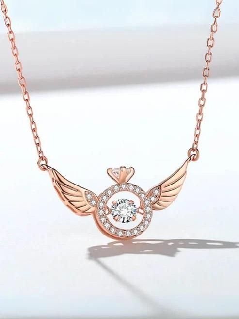 Rose Gold Angel Wings Pendant Chain – A Symbol of Elegance & Protection