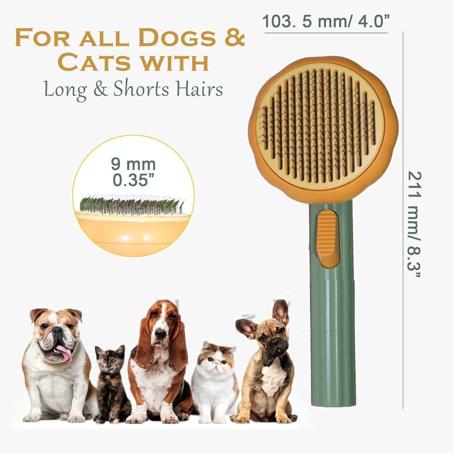 Self-Cleaning Pet Brush for Dogs & Cats – Gentle Deshedding Grooming Comb