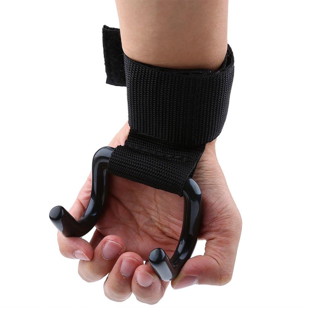 Heavy-Duty Weight Lifting Hooks – Dual Gear Grip, Adjustable Wrist Support, Men & Women
