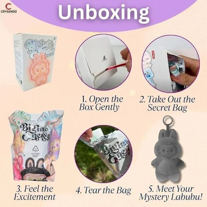 Labubu Plush Doll | Soft Collectible Toy Keychain | Random Design Cartoon Figure