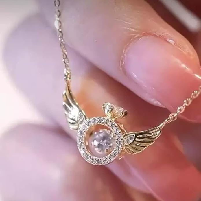 Rose Gold Angel Wings Pendant Chain – A Symbol of Elegance & Protection