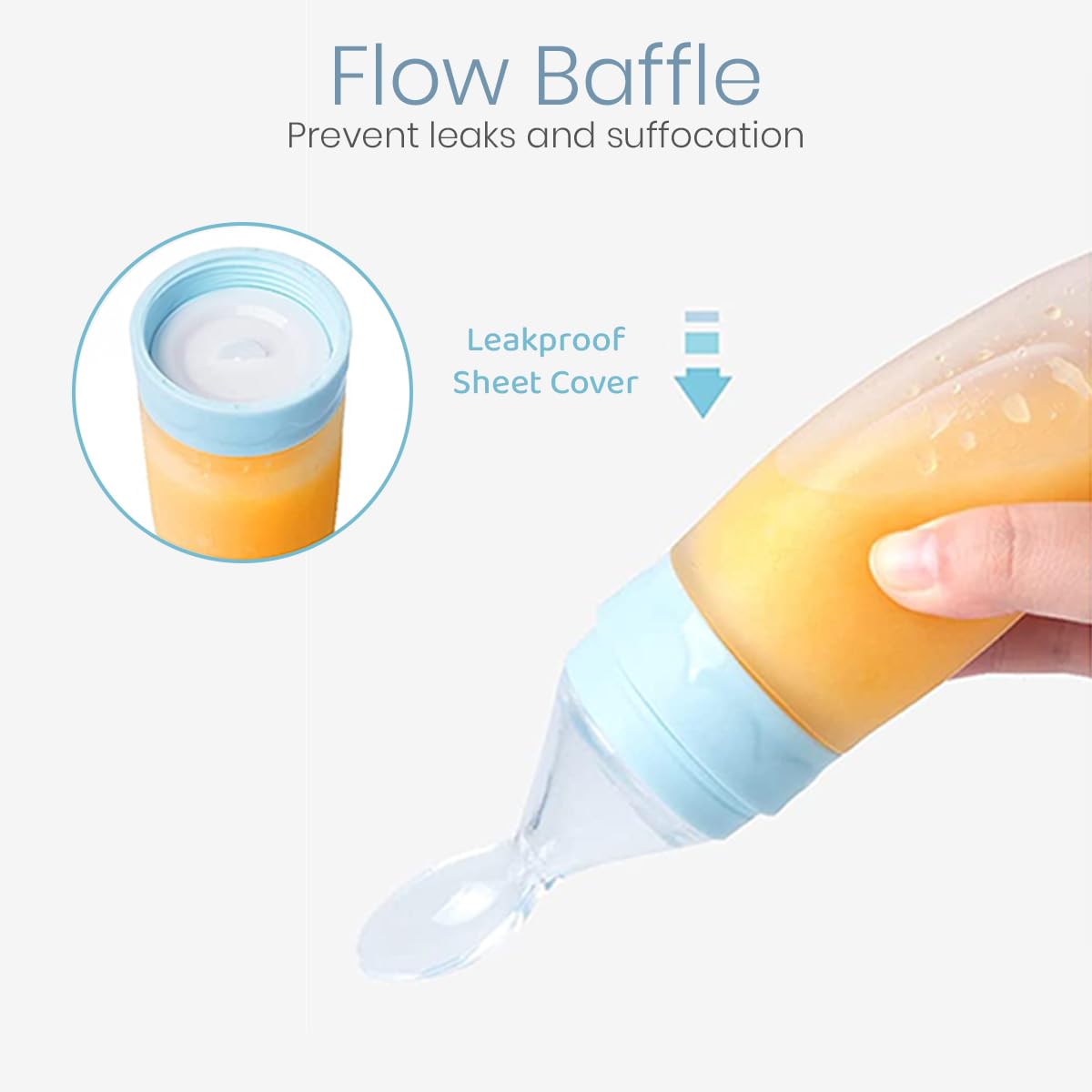 Silicone Baby Food Dispenser Spoon with Soft Squeeze Feeder