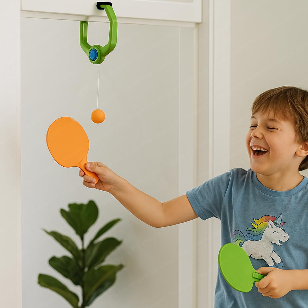 Hanging Table Tennis Game for Kids & Adults – Indoor Self-Training Kit