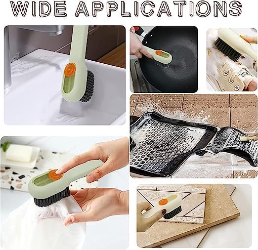Soap Dispensing Shoe Brush with Handle – Effortless Scrubbing & Cleaning(Pack of 2)