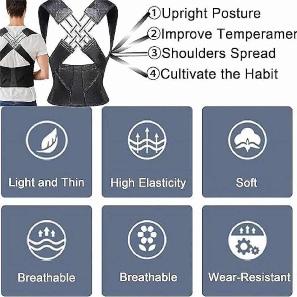 Adjustable Posture Corrector & Back Support Brace for Men & Women
