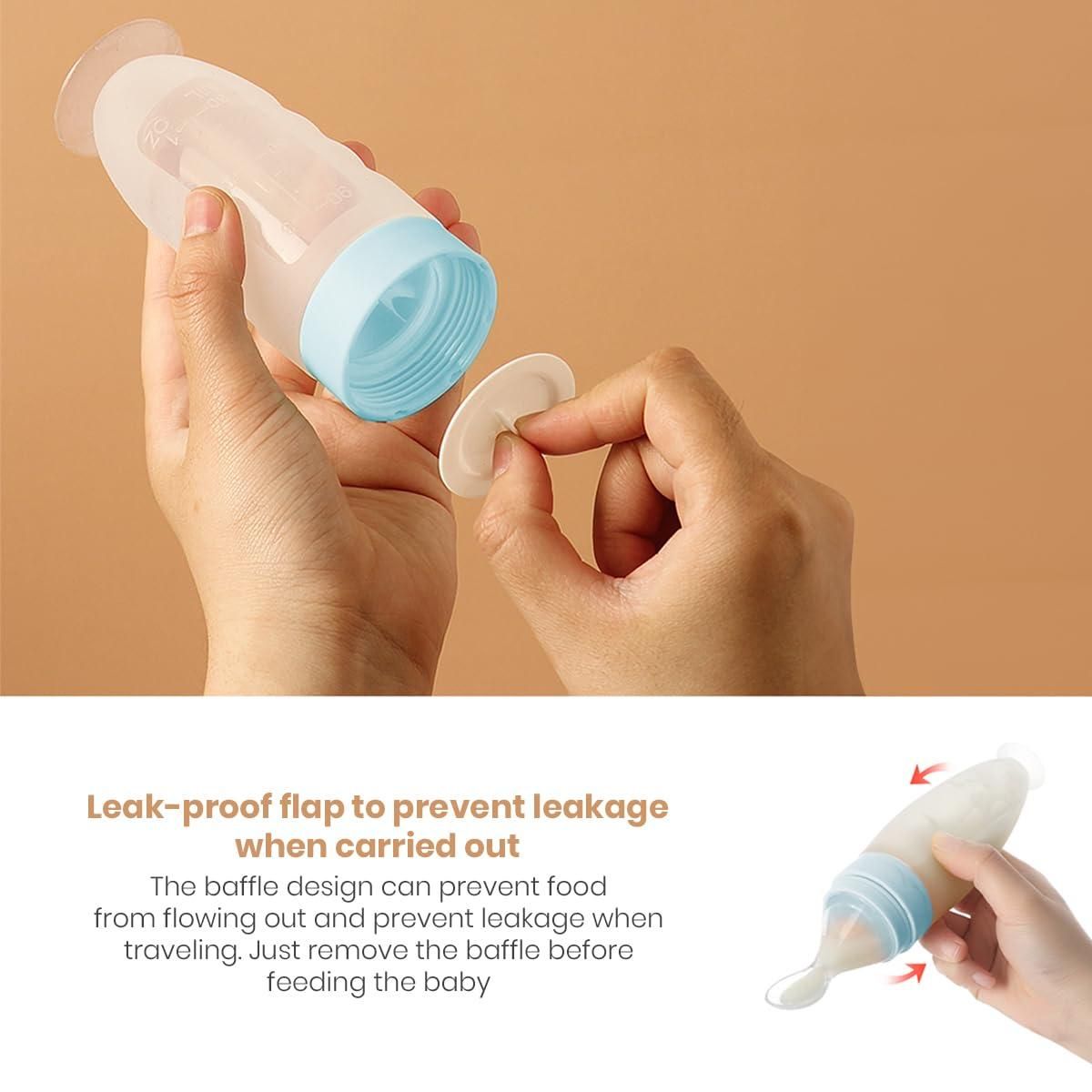 Silicone Baby Food Dispenser Spoon with Soft Squeeze Feeder