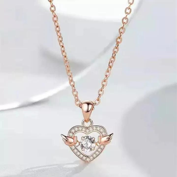 Heart With Wings Pendant Necklace for Women – Stylish & Symbolic Jewelry Gift