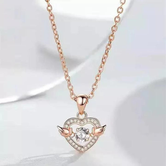 Heart With Wings Pendant Necklace for Women – Stylish & Symbolic Jewelry Gift