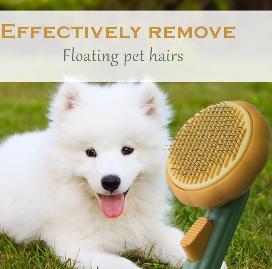 Self-Cleaning Pet Brush for Dogs & Cats – Gentle Deshedding Grooming Comb