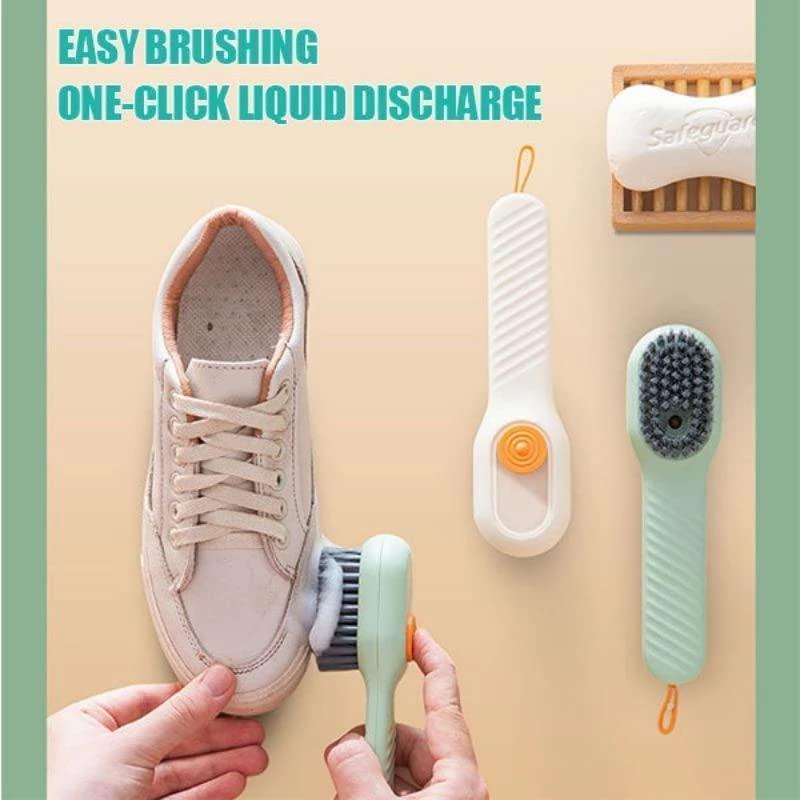 Soap Dispensing Shoe Brush with Handle – Effortless Scrubbing & Cleaning(Pack of 2)