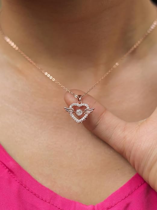 Heart With Wings Pendant Necklace for Women – Stylish & Symbolic Jewelry Gift