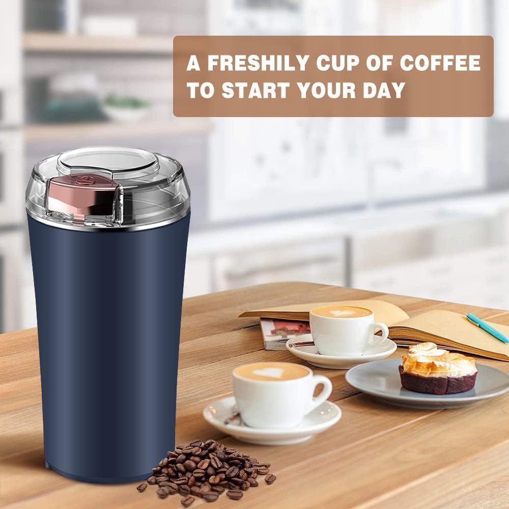 Portable Electric Coffee & Spice Grinder – Stainless Steel, USB Rechargeable