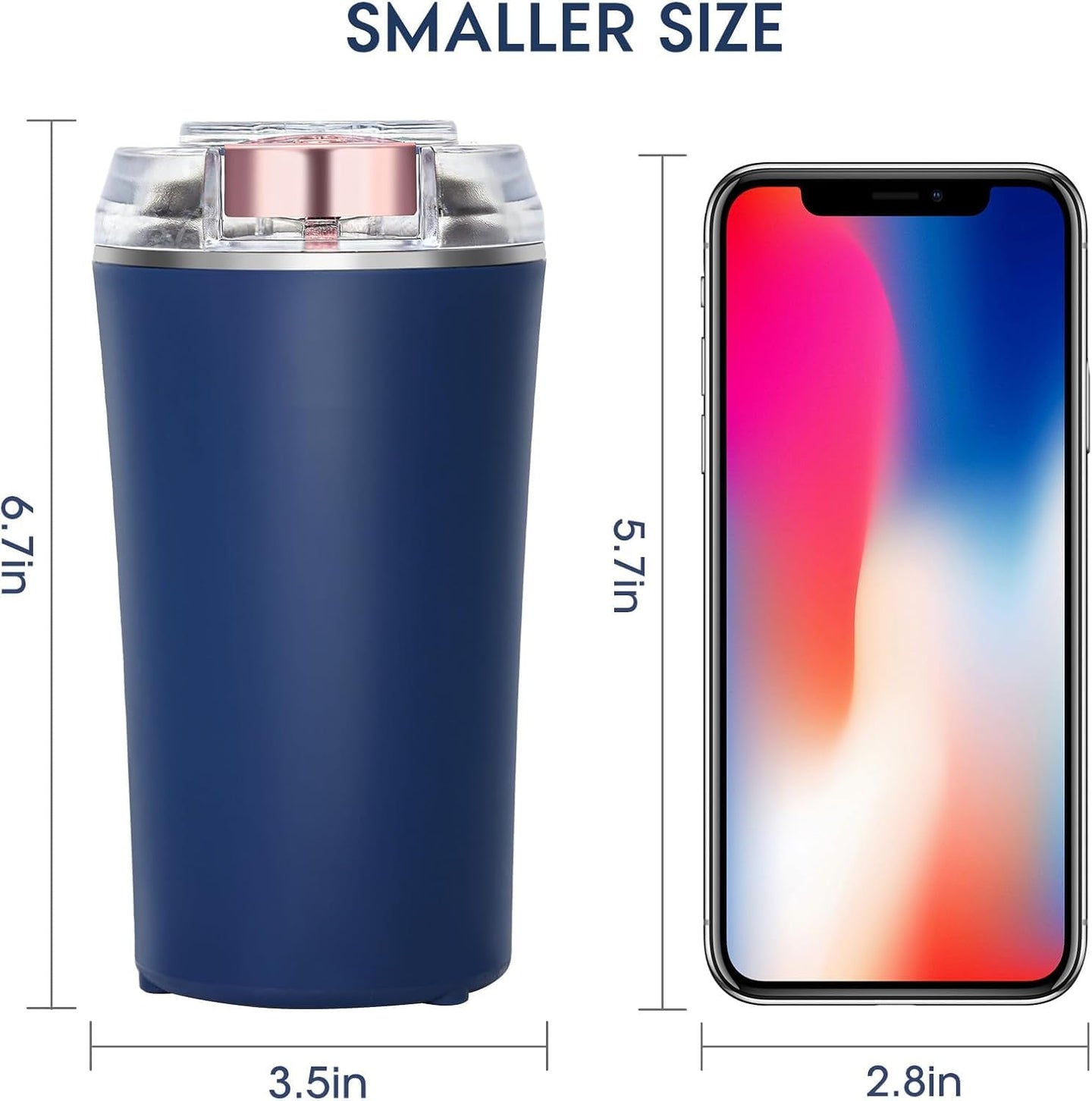 Portable Electric Coffee & Spice Grinder – Stainless Steel, USB Rechargeable