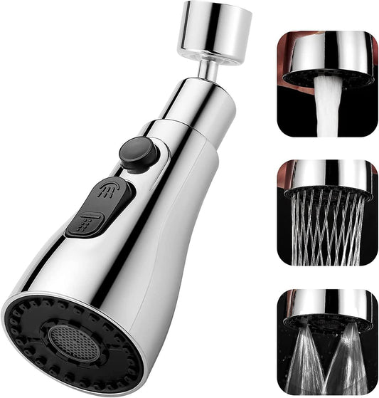 Adjustable 3-in-1 Kitchen Faucet Extender – 360° Swivel & Water-Saving Aerator