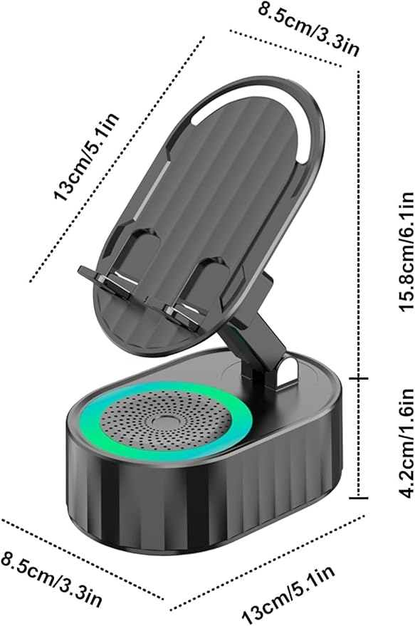 5-in-1 Induction Wireless Speaker with Phone Stand & RGB Light