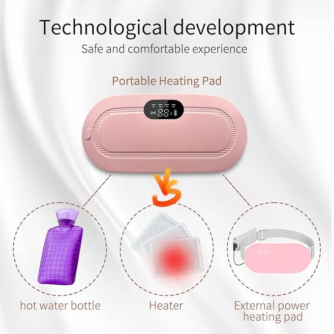 Menstrual Cramp Heating Belt – Cordless Pain Relief Device with LED Display, 3 Settings, Long Battery Life