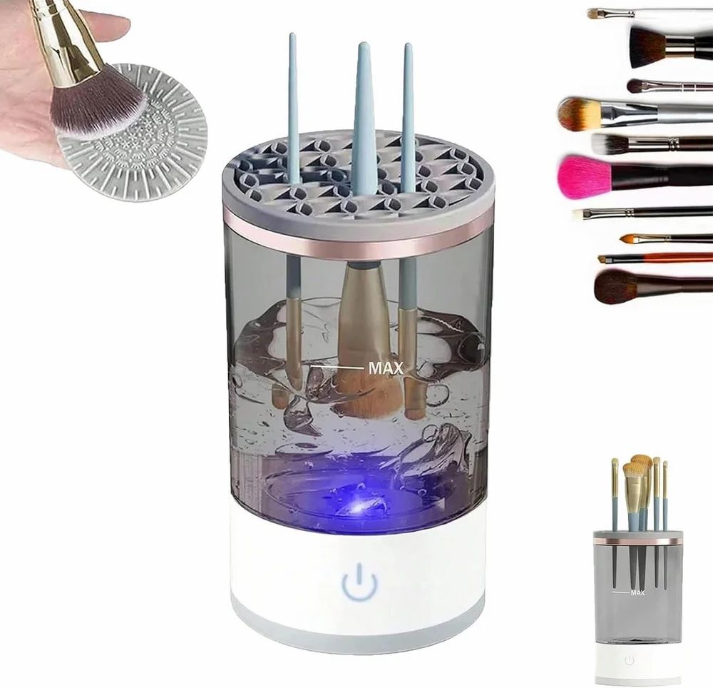 Make Up Brush Cleaner,Electric Brush Cleaner, USB Rechargeable Automatic Deep Cosmetic Cleaning Device