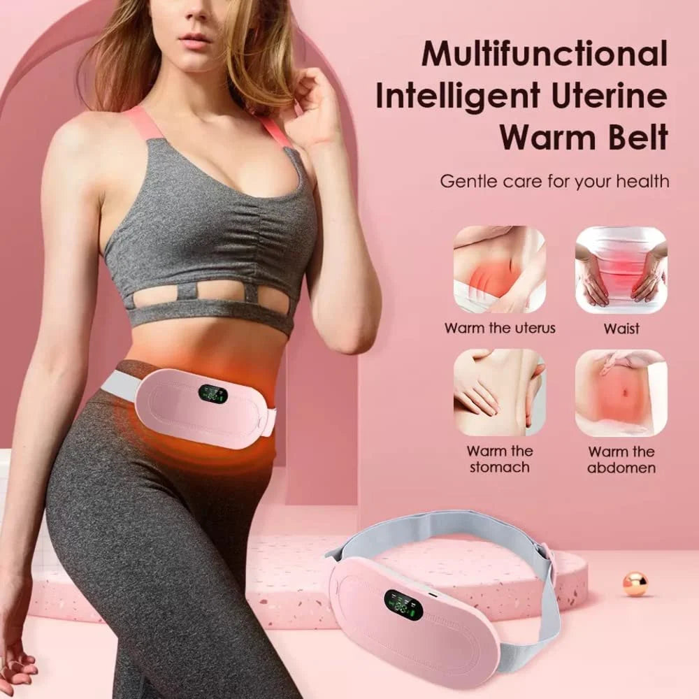 Menstrual Cramp Heating Belt – Cordless Pain Relief Device with LED Display, 3 Settings, Long Battery Life