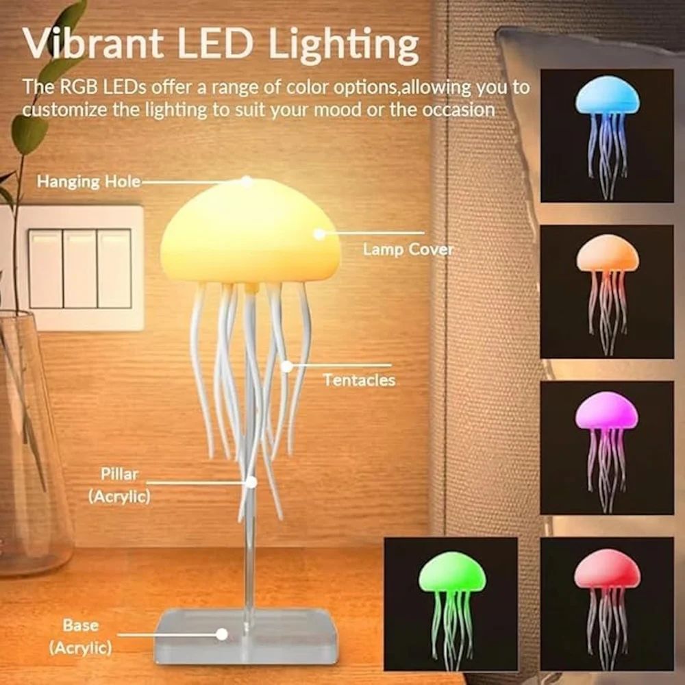 Floating Jellyfish RGB LED Night Lamp – Soothing Mood Light for Home, Kids, and Gifting