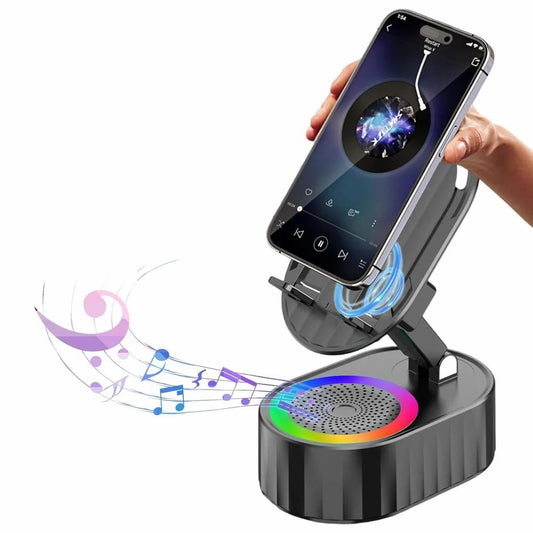 5-in-1 Induction Wireless Speaker with Phone Stand & RGB Light