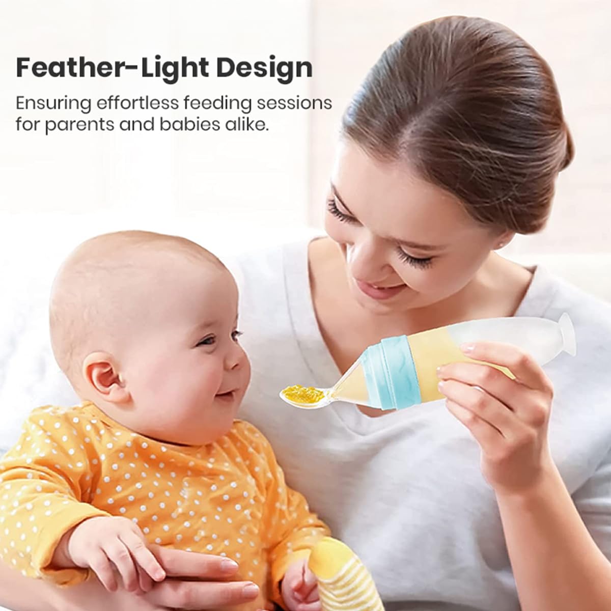 Silicone Baby Food Dispenser Spoon with Soft Squeeze Feeder