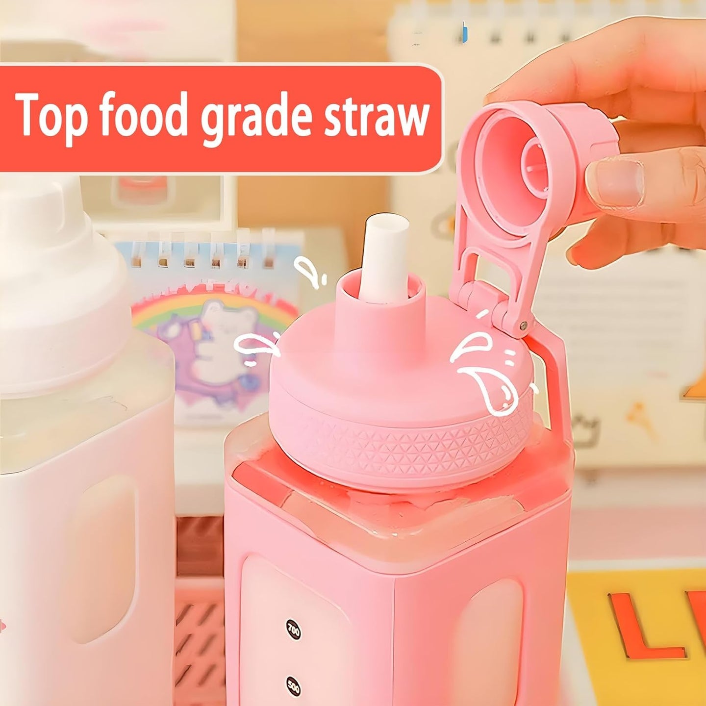 Kawaii Cartoon Water Bottle – Cute Portable Bottle for Kids & Adults