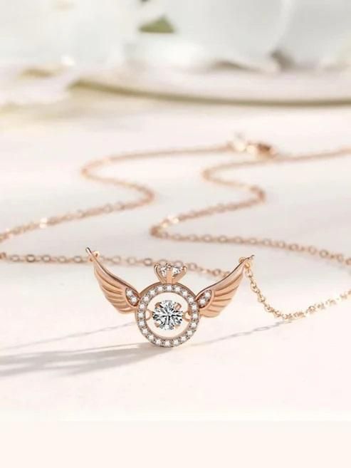 Rose Gold Angel Wings Pendant Chain – A Symbol of Elegance & Protection