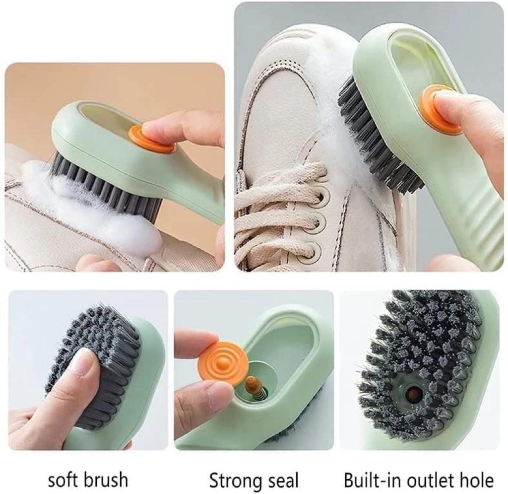 Soap Dispensing Shoe Brush with Handle – Effortless Scrubbing & Cleaning(Pack of 2)