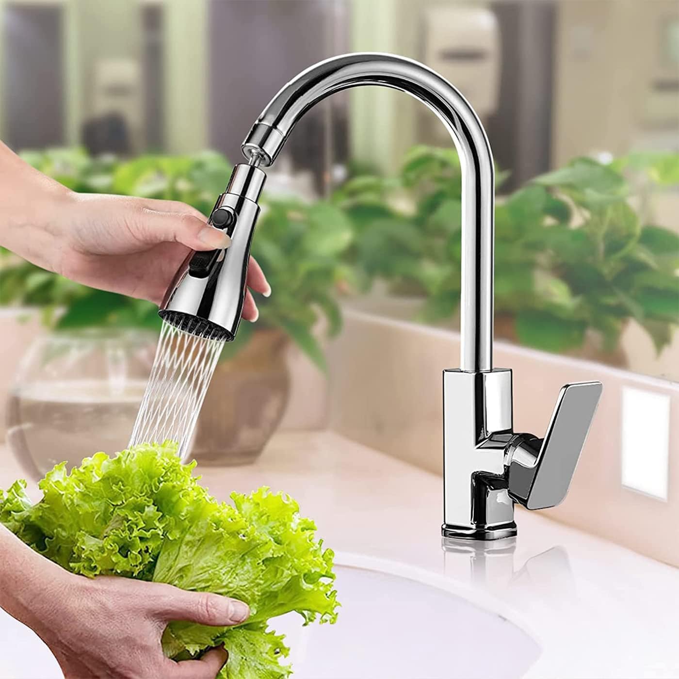 Adjustable 3-in-1 Kitchen Faucet Extender – 360° Swivel & Water-Saving Aerator
