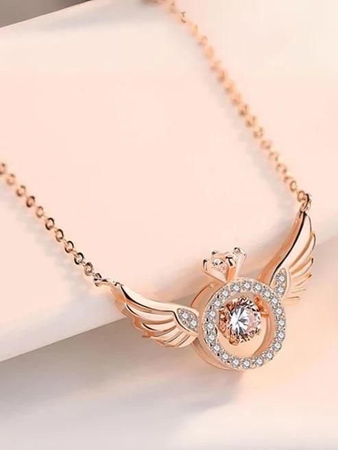 Rose Gold Angel Wings Pendant Chain – A Symbol of Elegance & Protection