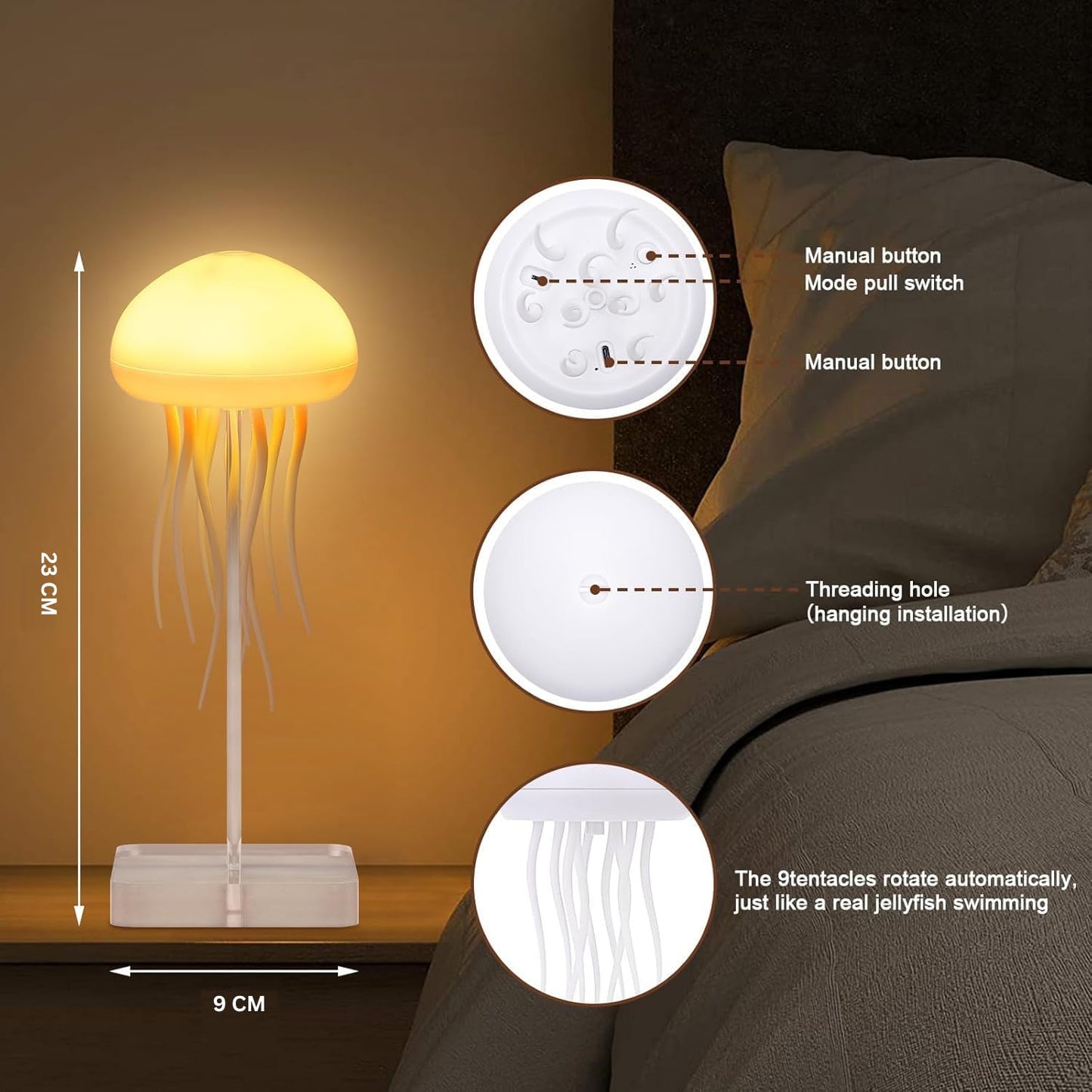Floating Jellyfish RGB LED Night Lamp – Soothing Mood Light for Home, Kids, and Gifting