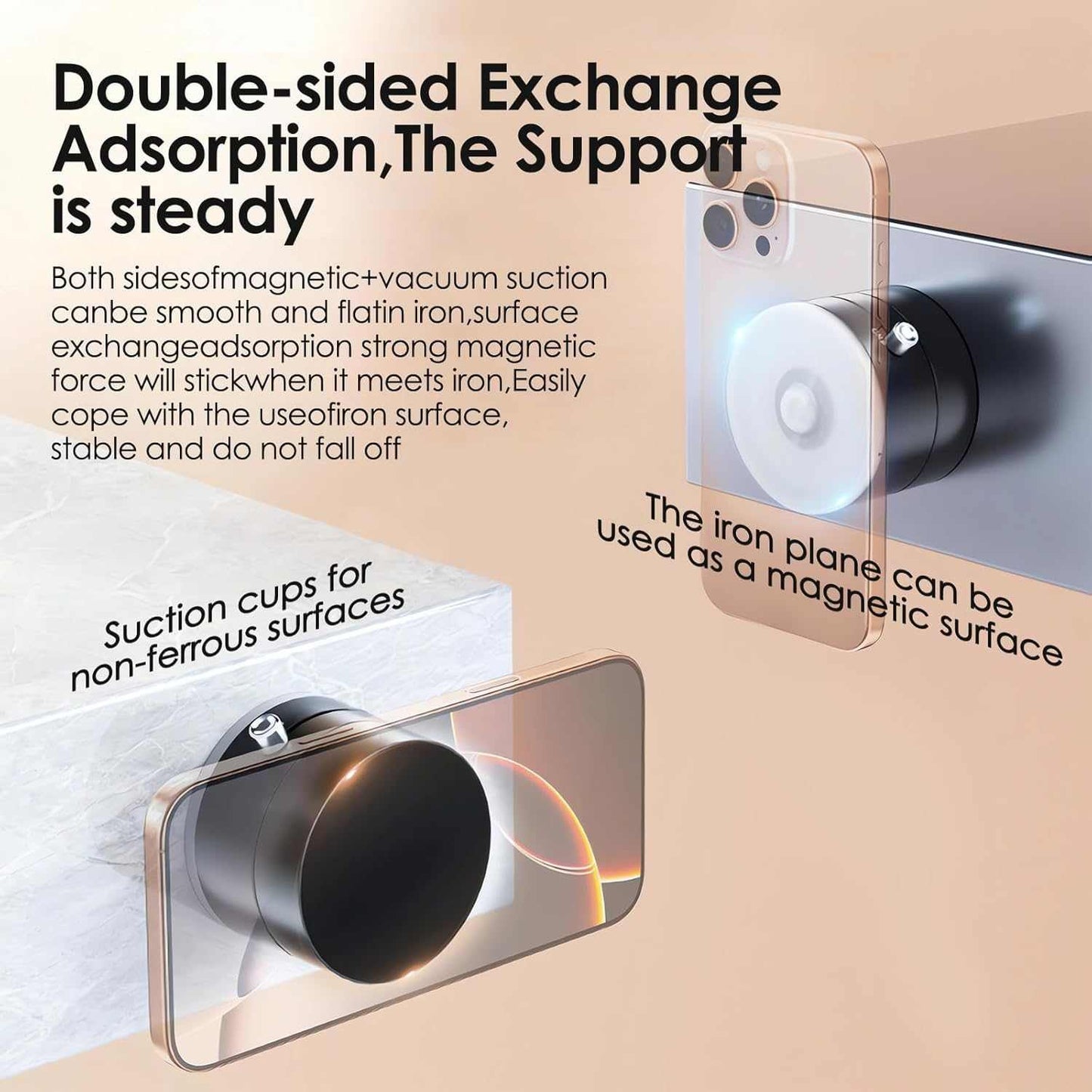 Magnetic Phone Holder – Multi-Surface, 360° Swivel, Easy Portable Mount