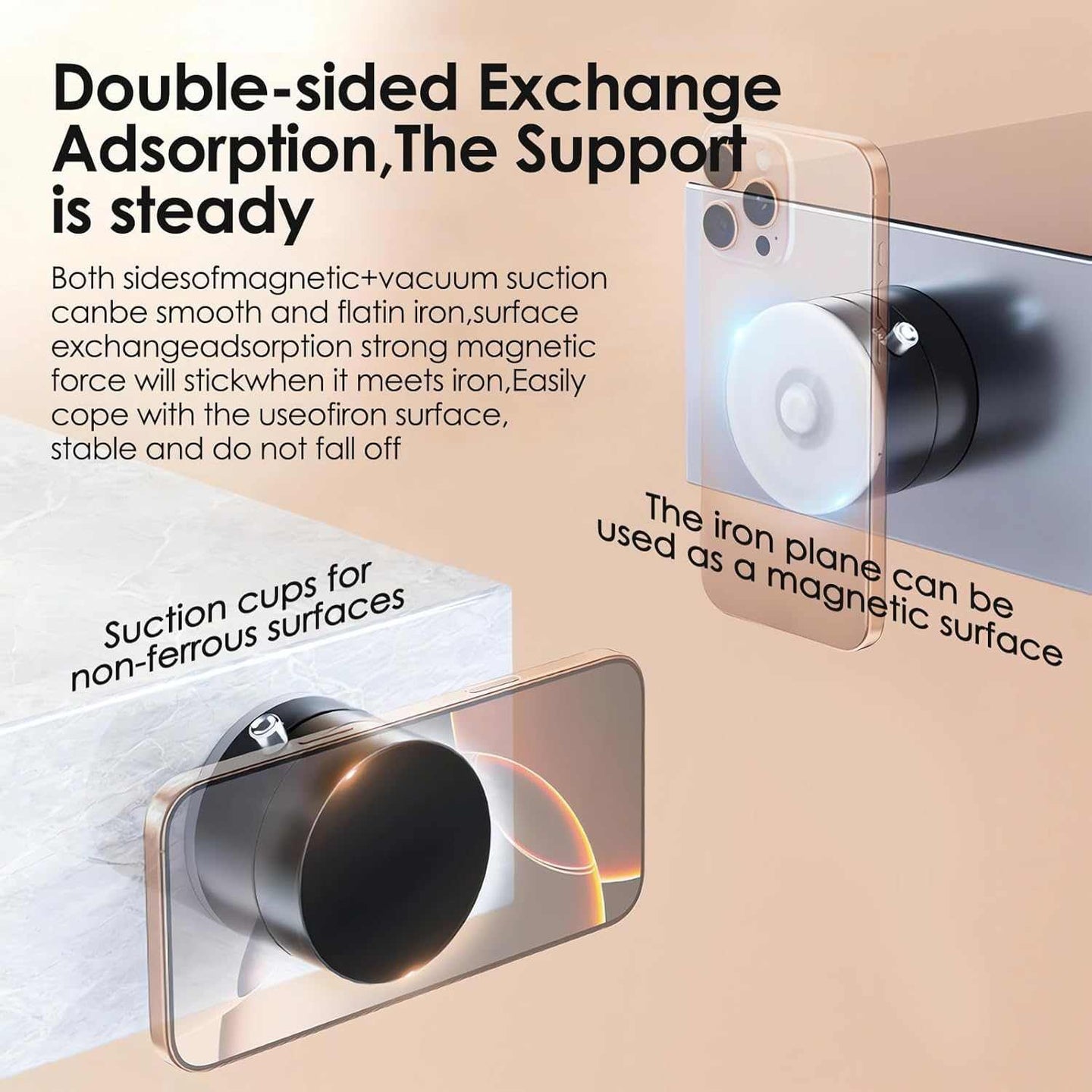 Magnetic Phone Holder – Multi-Surface, 360° Swivel, Easy Portable Mount