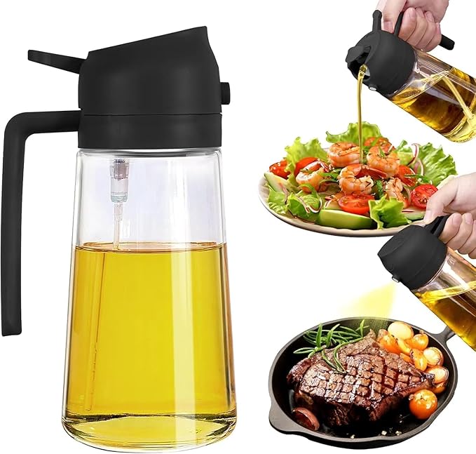 2-in-1 Oil Dispenser & Sprayer Bottle 500 ML – Precision Pour & Mist Control