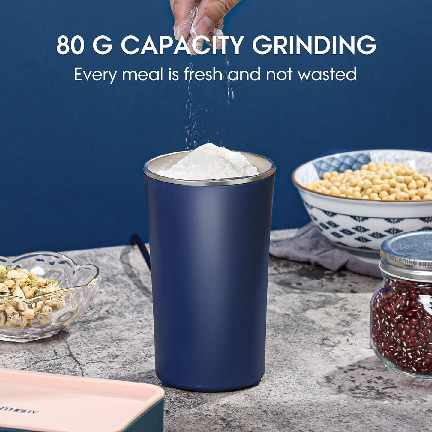 Portable Electric Coffee & Spice Grinder – Stainless Steel, USB Rechargeable