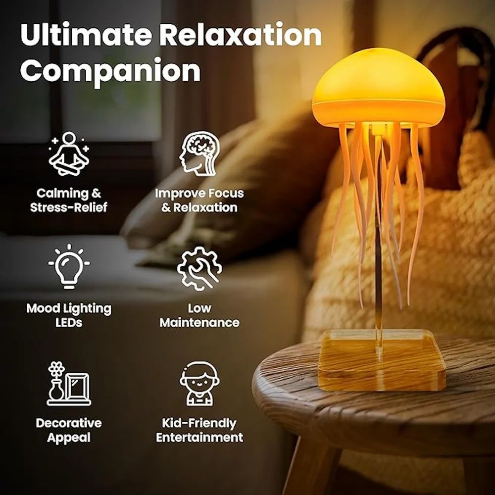 Floating Jellyfish RGB LED Night Lamp – Soothing Mood Light for Home, Kids, and Gifting