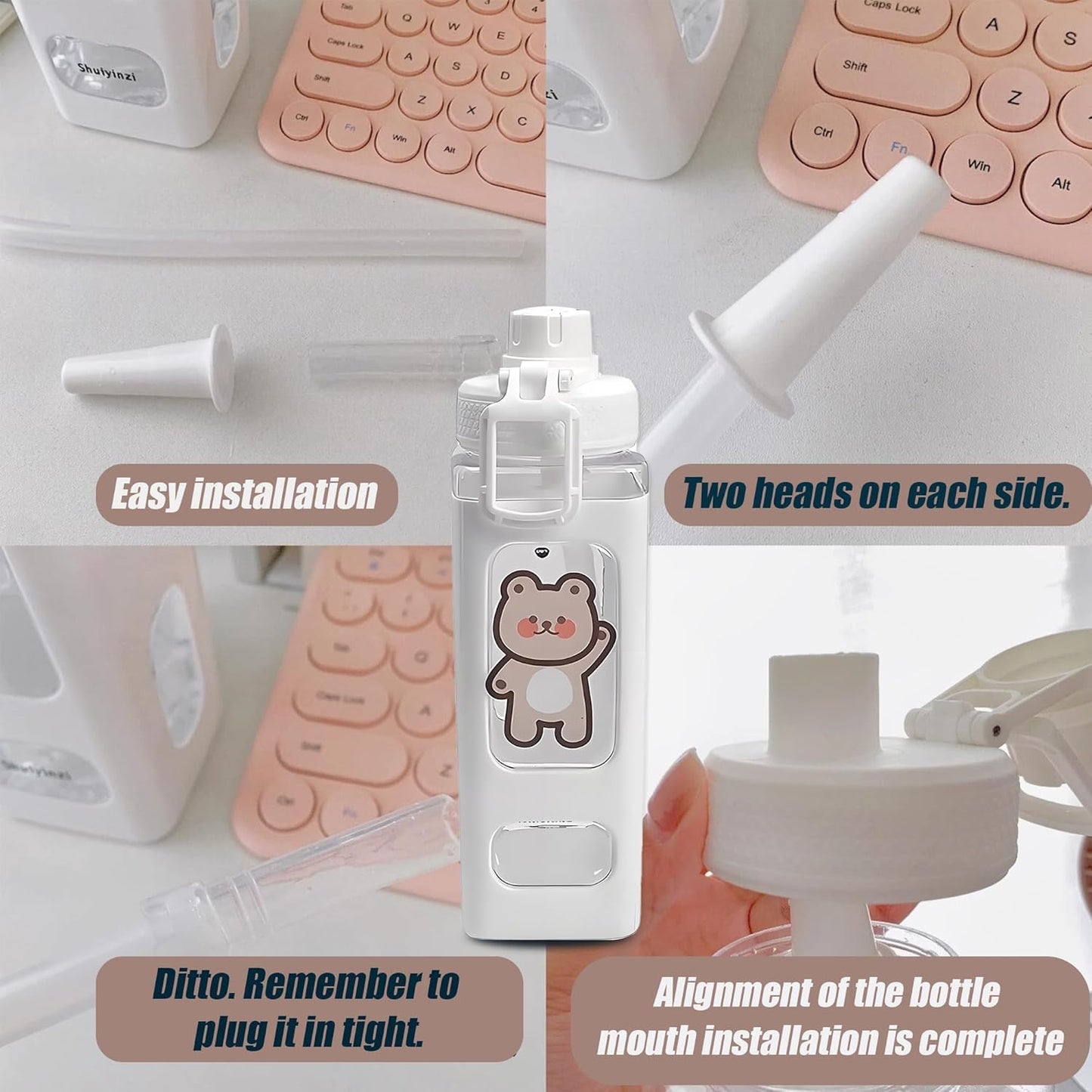 Kawaii Cartoon Water Bottle – Cute Portable Bottle for Kids & Adults