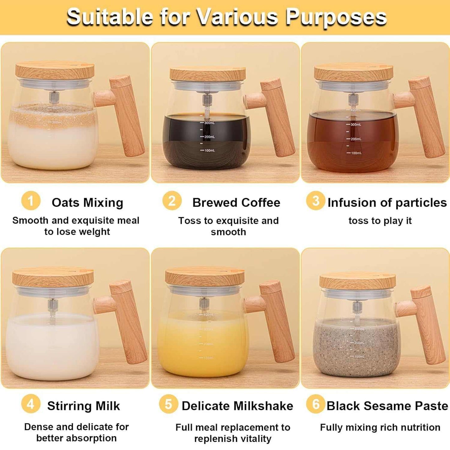 Self-Stirring Electric Mug – Multipurpose Automatic Mixer